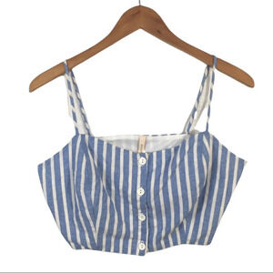 WS814 New Peppermint Boutique Linen Blouse Top L